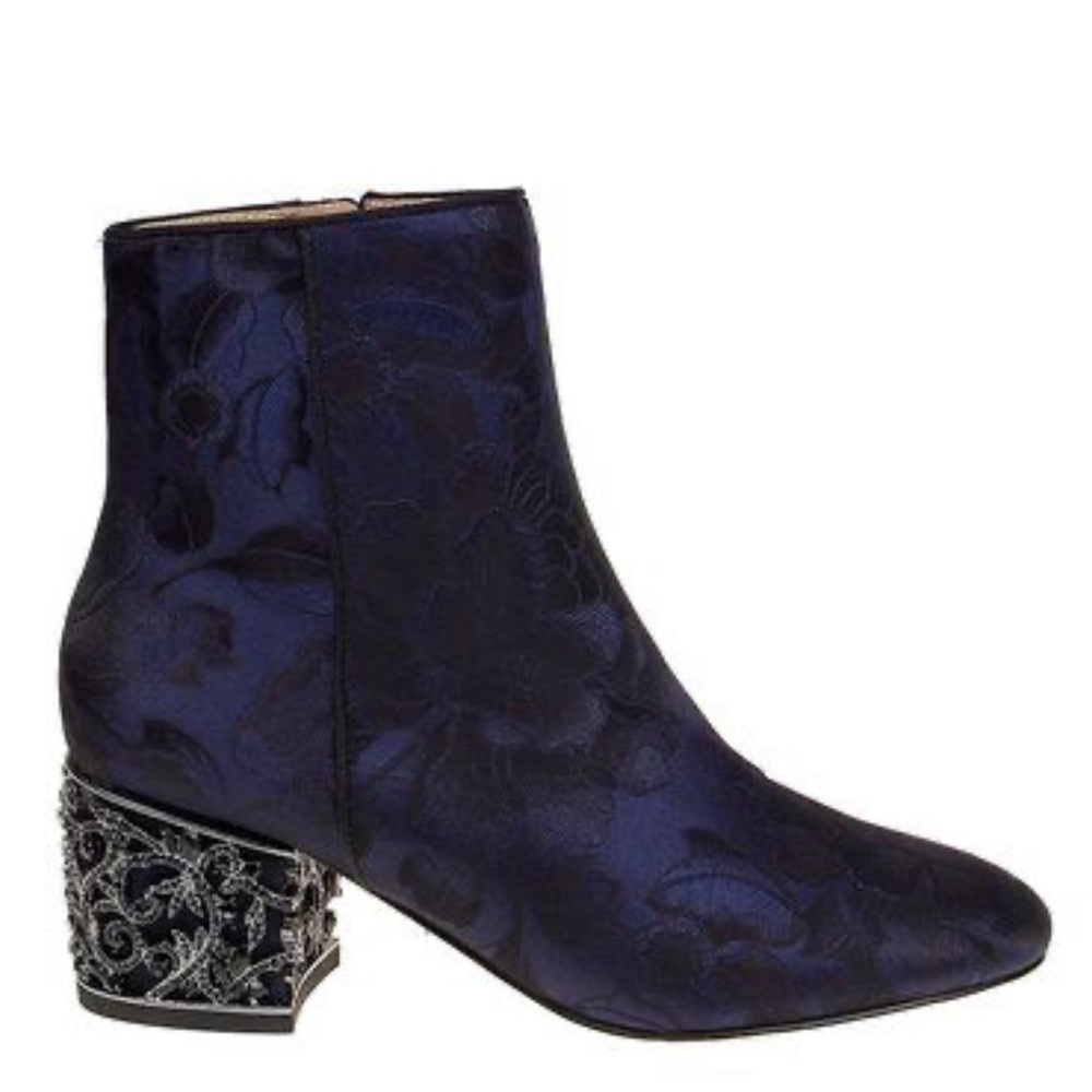 Badgley Mischka Martha Brocade Jeweled Boot
